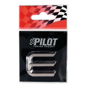 Lampa Αυτοκόλλητο Γράμμα Αυτοκινήτου 26mm "E" Type2 σε Ασημί Χρώμα Κωδικός: L0706.5