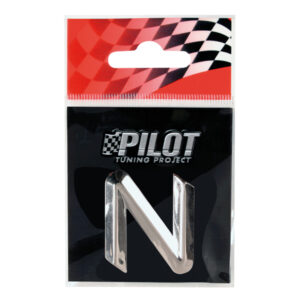 Lampa Αυτοκόλλητο Γράμμα Αυτοκινήτου "N" 2.6cm σε Ασημί Χρώμα Κωδικός: L0707.4