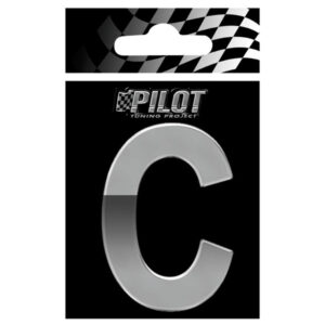 Lampa Αυτοκόλλητο Γράμμα Αυτοκινήτου "C" Type 4 7cm σε Ασημί Χρώμα Κωδικός: L0711.2
