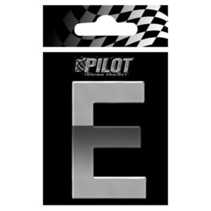 Lampa Αυτοκόλλητο Γράμμα Αυτοκινήτου "E" Type 4 7cm σε Ασημί Χρώμα Κωδικός: L0711.4
