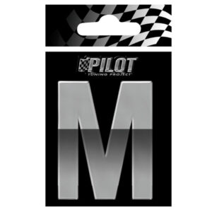 Lampa Αυτοκόλλητο Γράμμα Αυτοκινήτου Type 4 "M" 7cm σε Ασημί Χρώμα Κωδικός: L0712.2