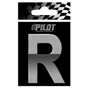 Lampa Αυτοκόλλητο Γράμμα Αυτοκινήτου "R" Type-4 7cm σε Ασημί Χρώμα Κωδικός: L0712.7