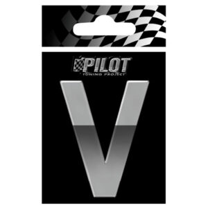 Lampa Αυτοκόλλητο Γράμμα Αυτοκινήτου "V" Type-4 7cm σε Ασημί Χρώμα Κωδικός: L0713.1