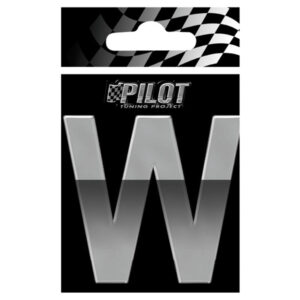 Lampa Αυτοκόλλητο Γράμμα Αυτοκινήτου W 7cm σε Ασημί Χρώμα Κωδικός: L0713.2