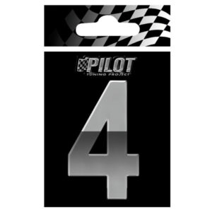 Lampa Αυτοκόλλητος Αριθμός Αυτοκινήτου "4" 7cm σε Ασημί Χρώμα Κωδικός: L0714.0