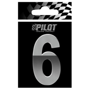 Lampa Αυτοκόλλητος Αριθμός Αυτοκινήτου "6" Type-4 7cm σε Ασημί Χρώμα Κωδικός: L0714.2