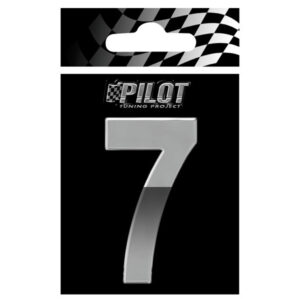 Lampa Αυτοκόλλητος Αριθμός Αυτοκινήτου 7cm σε Ασημί Χρώμα Κωδικός: L0714.3