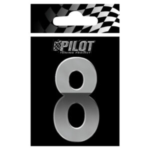 Lampa Αυτοκόλλητος Αριθμός Αυτοκινήτου "8" Type-4 7cm σε Ασημί Χρώμα Κωδικός: L0714.4