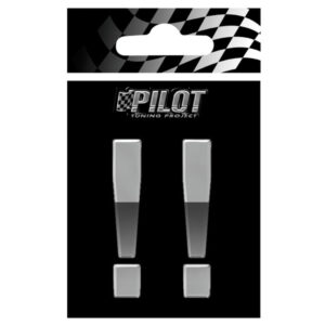 Lampa Αυτοκόλλητο Αυτοκινήτου "!!" Θαυμαστικά 7cm σε Ασημί Χρώμα Κωδικός: L0714.9