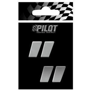 Lampa Αυτοκόλλητο Αυτοκινήτου 3D "Εισαγωγικά" 7cm σε Ασημί Χρώμα Κωδικός: L0715.1