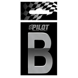 Lampa Αυτοκόλλητο Γράμμα Αυτοκινήτου "B" 5.6cm σε Ασημί Χρώμα Κωδικός: L0716.1