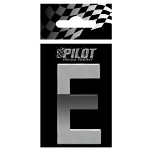 Lampa Αυτοκόλλητο Γράμμα Αυτοκινήτου "E" 5.6cm σε Ασημί Χρώμα Κωδικός: L0716.4