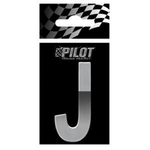 Lampa Αυτοκόλλητο Γράμμα Αυτοκινήτου "J" 5.6cm σε Ασημί Χρώμα Κωδικός: L0716.9