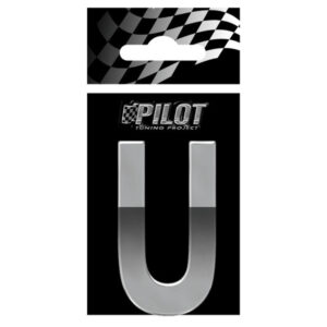 Lampa Αυτοκόλλητο Γράμμα Αυτοκινήτου "U" 5.6cm σε Ασημί Χρώμα Κωδικός: L0718.0