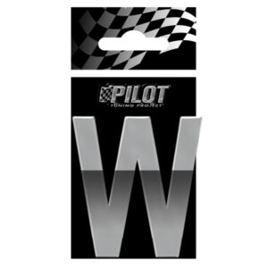 Lampa Αυτοκόλλητο Γράμμα Αυτοκινήτου W 5.6cm σε Ασημί Χρώμα Κωδικός: L0718.2