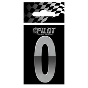 Lampa Αυτοκόλλητος Αριθμός Αυτοκινήτου 3D "0" 5.6cm σε Ασημί Χρώμα Κωδικός: L0718.6