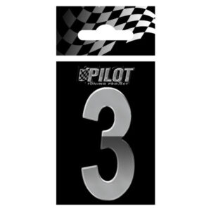 Lampa Αυτοκόλλητος Αριθμός Αυτοκινήτου "3" 5.6cm σε Ασημί Χρώμα Κωδικός: L0718.9