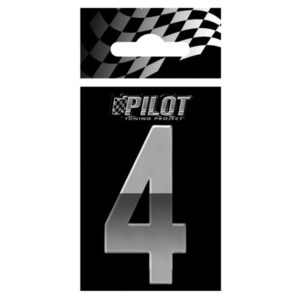 Lampa Αυτοκόλλητος Αριθμός Αυτοκινήτου "4" 5.6cm σε Ασημί Χρώμα Κωδικός: L0719.0