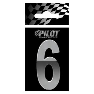 Lampa Αυτοκόλλητος Αριθμός Αυτοκινήτου 3D "6" 5.6cm σε Ασημί Χρώμα Κωδικός: L0719.2