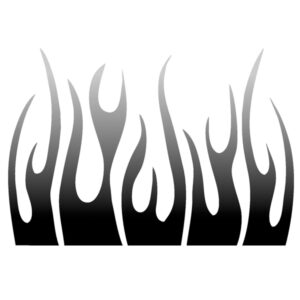 Lampa Αυτοκόλλητο Αυτοκινήτου Type 2 Φλόγα σε Μαύρο Χρώμα Κωδικός: L0773.4