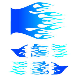 Lampa Αυτοκόλλητα Αυτοκινήτου Type 1 Φλόγες 45.7 x 65.3cm σε Μπλε Χρώμα 7τμχ Κωδικός: L0776.2