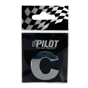 Lampa Αυτοκόλλητο Γράμμα Αυτοκινήτου "C" 2.8cm σε Ασημί Χρώμα Κωδικός: L0786.3