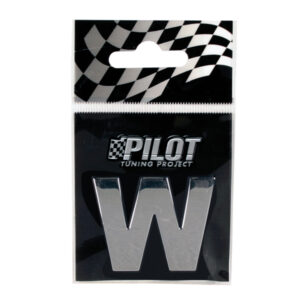 Lampa Αυτοκόλλητο Γράμμα Αυτοκινήτου W 2.8cm σε Ασημί Χρώμα Κωδικός: L0788.3