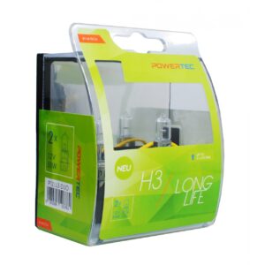 M-Tech Λάμπες Αυτοκινήτου & Μοτοσυκλέτας Powertec Long Life H3 Αλογόνου 3200K Θερμό Λευκό 12V 55W 2τμχ