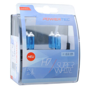 M-Tech Λάμπες Αυτοκινήτου & Μοτοσυκλέτας Powertec Super White H7 Αλογόνου 3450K Θερμό Λευκό 12V 55W 2τμχ
