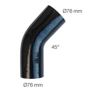 Simoni Racing Κολάρο Σιλικόνης Αυτοκινήτου Αέρα με Γωνία 45° Διαμέτρου 76mm Universal Μαύρο Κωδικός: SR4515