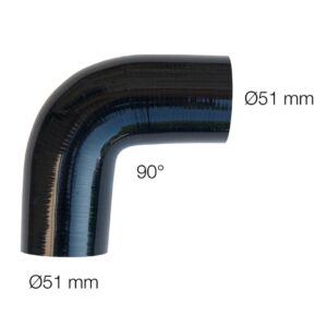 Simoni Racing Κολάρο Σιλικόνης Αυτοκινήτου Αέρα με Γωνία 90° Διαμέτρου 51mm Universal Μαύρο Κωδικός: SR9010