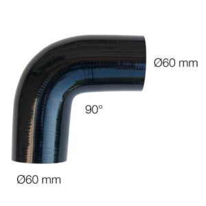 Simoni Racing Κολάρο Σιλικόνης Αυτοκινήτου Αέρα με Γωνία 90° Διαμέτρου 60mm Universal Μαύρο Κωδικός: SR9012