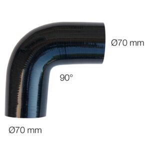 Simoni Racing Κολάρο Σιλικόνης Αυτοκινήτου Αέρα με Γωνία 90° Διαμέτρου 70mm Universal Μαύρο Κωδικός: SR9015