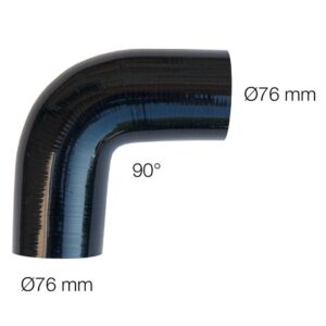 Simoni Racing Κολάρο Σιλικόνης Αυτοκινήτου Αέρα με Γωνία 90° Διαμέτρου 76mm Universal Μαύρο Κωδικός: SR9016