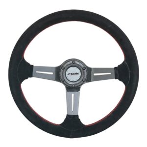 Simoni Racing Τιμόνι Αυτοκινήτου Carlos Σουέτ Τριάκτινο με Διάμετρο 35cm Κόκκινο/Μαύρο Κωδικός: SRCARLOS