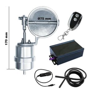 Simoni Racing Βαλβίδα/Σκάστρα/Σιγστήρας Εξαγωγής Καυσαερίων για Διπλές Εξατμίσεις Διαμέτρου 75mm με Remote Control Κωδικός: SREV2