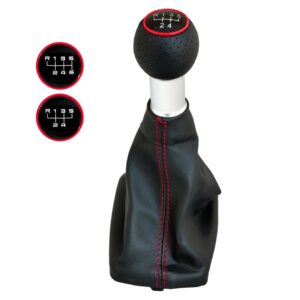 Simoni Racing Audi A3 8L Πόμολο 6 Ταχυτήτων με Φούσκα Μαύρη και Ραφή Κόκκινο Κωδικός: SRPO6