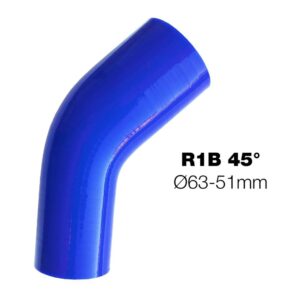 Simoni Racing Κολάρο Σιλικόνης Αυτοκινήτου Αέρα με Γωνία 45° Διαμέτρου 63mm σε 51mm Universal Μπλε Κωδικός: SRR1B