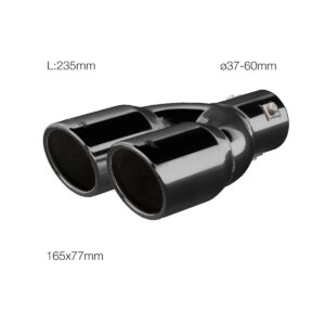 Simoni Racing Διπλή Μπούκα Εξάτμισης Μαύρη Universal Κωδικός: SRTRX/18N