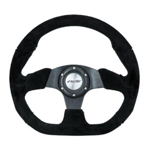 Simoni Racing Τιμόνι Αυτοκινήτου Σουέτ Τριάκτινο με Διάμετρο 33cm Μαύρο Κωδικός: SRX2330C