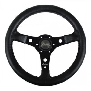 Luisi Τιμόνι Αυτοκινήτου Versilia από Πολυουρεθάνη Τριάκτινο με Διάμετρο 35cm Μαύρο/Μαύρο Κωδικός: 13502S