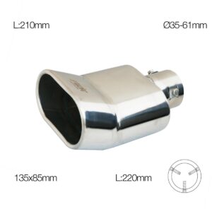 Simoni Racing Μπούκα Εξάτμισης Universal Χρωμίου 35-61mm (Μήκος 210mm - Διάμετρος Εξωτερική 135x85mm) Κωδικός: SRTRX/100