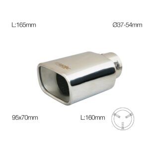 Simoni Racing Μπούκα Εξάτμισης Universal Χρωμίου 37-54mm (Μήκος 165mm - Διάμετρος Εξωτερική 95x70mm) Κωδικός: SRTRX/102