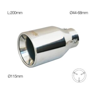 Simoni Racing Μπούκα Εξάτμισης Universal Χρωμίου 44-68mm (Μήκος 200mm - Διάμετρος Εξωτερική 115mm) Κωδικός: SRTRX/99