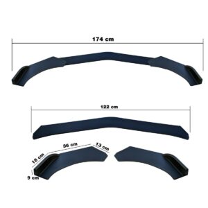 Simoni Racing Spoiler Αυτοκινήτου Μπροστά Universal Μαύρο Look 3τμχ Κωδικός: SRUB