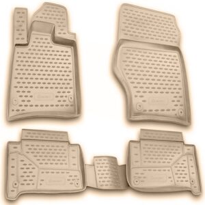 Novline Σετ Μπροστινά και Πίσω Πατάκια 4τμχ Τύπου Σκαφάκι για Audi Q7 2005-2015 Μπεζ Κωδικός: NLC.04.16.212K