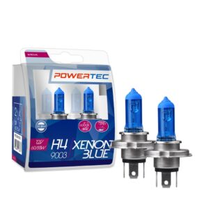 M-Tech Λάμπες Αυτοκινήτου & Μοτοσυκλέτας Powertec Xenon Blue H4 Αλογόνου 5000K Ψυχρό Λευκό 12V 60W 2τμχ