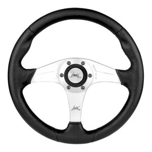 Luisi Τιμόνι Αυτοκινήτου Grinta Τριάκτινο με Διάμετρο 35cm Ασημί/Μαύρο Κωδικός: 13511/01S