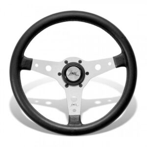 Luisi Τιμόνι Αυτοκινήτου Falcon από Καουτσούκ Τριάκτινο με Διάμετρο 34cm Ασημί/Μαύρο Κωδικός: 70402S