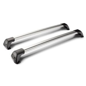 Yakima Μπάρες Οροφής Αλουμινίου 110εκ. Universal για Αυτοκίνητα με Εργοστασιακές Μπάρες (Σετ με πόδια και κλειδαριά) Ασημί Κωδικός: Y8050197